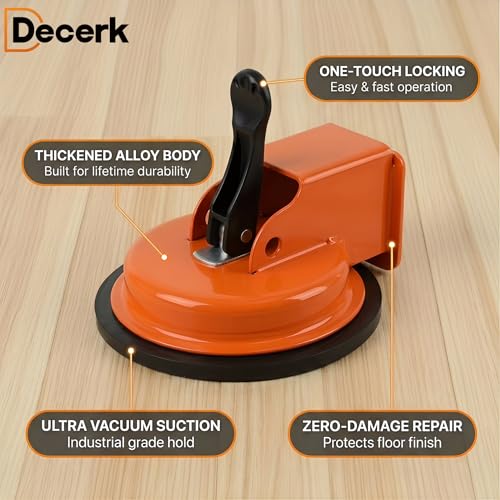 Floor Gap Fixer Tool Suction Cup Gap Puller with 2 Reusable Sticky Pads, Heavy Duty Repair Tool, Laminate Flooring Tools, Vinyl Floor Repair Kit, Gap Tool