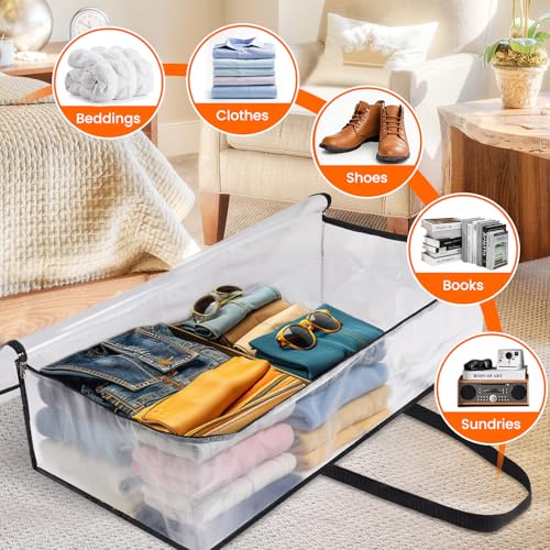 TasticTotes 6 Pack Clear Storage Bags for Comforter, 90L Long - size: 90L(39"*7"*20")