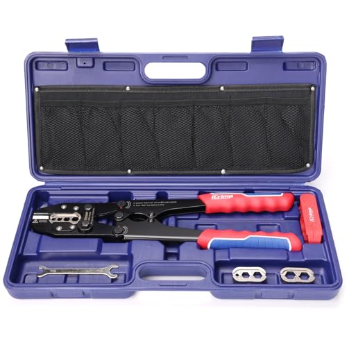 iCrimp Battery Cable Lug Crimping Tool Set includes Interchangeable Jaws