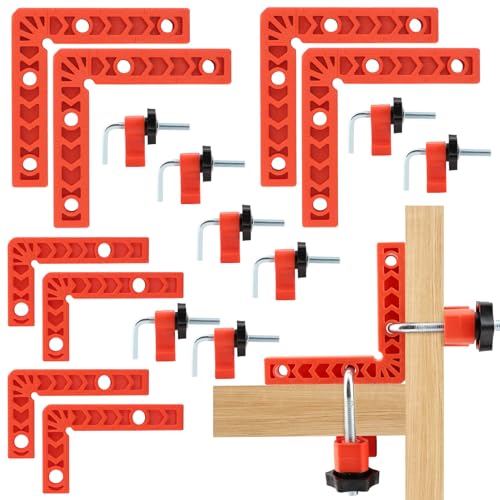 16pcs Right Angle Clamp Set, 90 Degree Clamp,Positioning Squares, 3/4inch x 8 Right Angle Clamp with 8 Clamp,Corner clamps Woodworking Tool