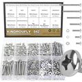 542 Pieces M3 x 6/8 /12/16 /20/25 /30mm Phillips Pan Head Machine Screws Nuts Washers Assortment Kit, 304 Stainless Steel, Fully Machine Thread - size: M3, style: Phillips Pan Head