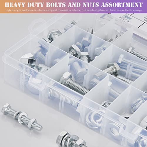 188PCS Nuts and Bolts Assortment Kit M6 M8 M10 Metric Screw Sets - style: silver-M6 M8 M10 Hex Bolts