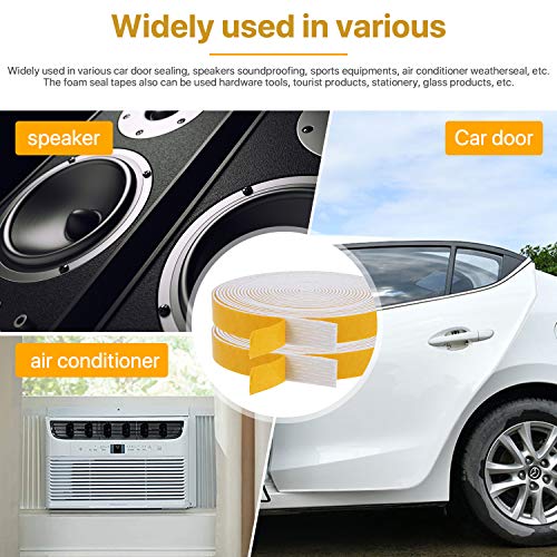Thin Foam Weather Stripping 1/2in Wide X 1/16in Thick - 2 Rolls - size: 1/2"(W) x 1/16"(T) x 26'(L)