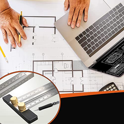 Woodworking Marking T Rulers Ultra Precision,Layout Work Scribe Line Ruler with Holes,Scribing Square Ruler Gauge Measuring Tool Draft Marking Tools Carpenter Measuring Ruler with Stop (200mm) - style: 200mm