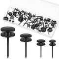 40 Pcs Double Headed Picture Hangers Nails Thumb Tacks, Black - color: Black