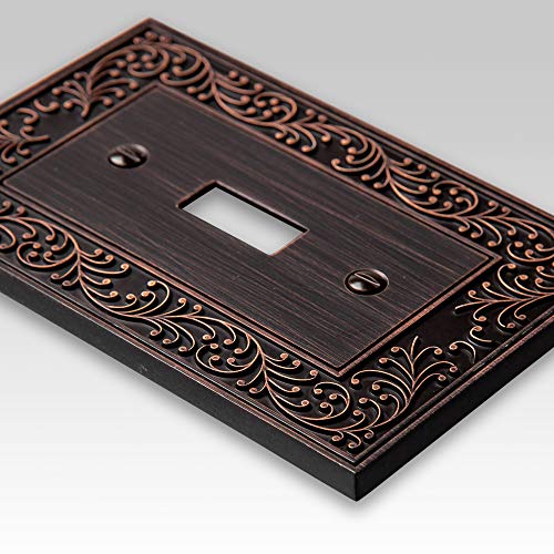 Amerelle 43R4VB English Garden Wallplate, 4 Rocker, Cast Metal, Aged Bronze, 1-Pack - color: Aged Bronze, size: 4 Rocker