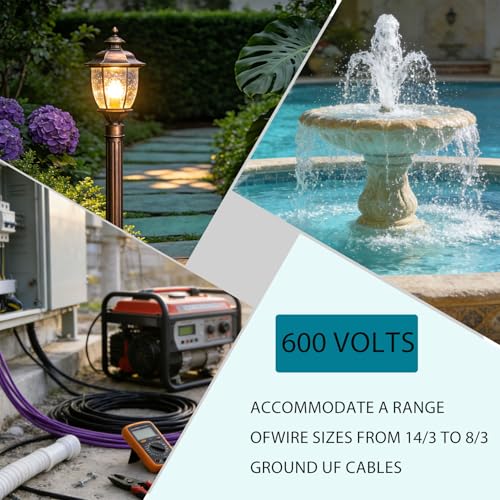2 Sets Underground Wire Splice Kit for Electrical Cable Repair, 600V Max | Direct Burial Splice Kit, 14/3 to 8/3 AWG, Waterproof Wire Connector Kit, for Direct Burial Electrical Wiring and Repairs