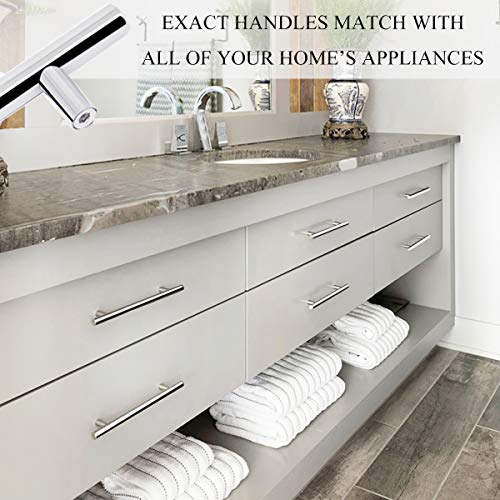 Probrico 4 Inch Polished Chrome Cabinet Handles 30 Pack, 102mm Hole Centers T Bar Drawer Dresser Handle Pulls, Stainless Steel Modern Kitchen Cabinet Hardware - color: Polished Chrome, size: hole center 4"
