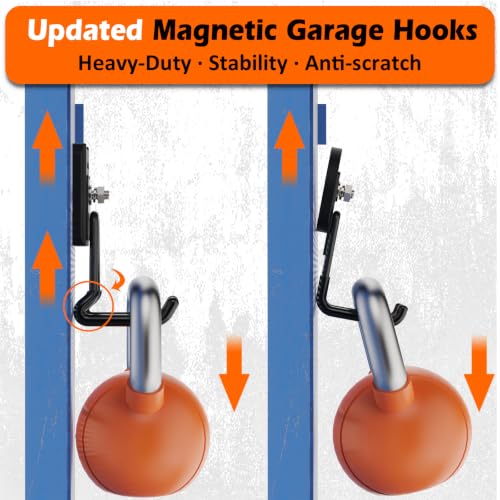 Heavy Duty Magnetic Garage Hooks,4 Pack Strong Large Magnet Hook for Power Drill,Garden Tools,Hose,Pegboard,Garage, Workshop,Magnetic Storage Hooks for Indoor Outdoor Hanging(Black) - style: Magnetic Garage Hooks 4 Pack
