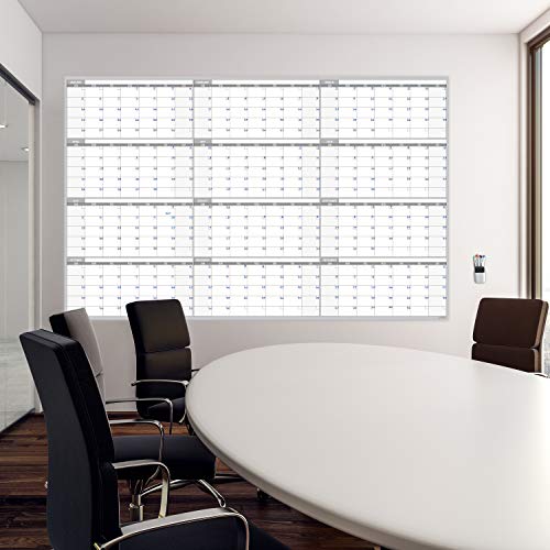 Large Dry Erase Wall Calendar - 60“ x 38" Undated Blank Yearly Planner - Giant Whiteboard 12 Month Poster - Premium Laminated Calendar for Classroom, Office, Project & Family Schedule - size: 60"x38"Yearly