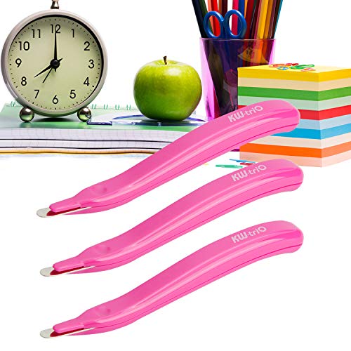 Staple Remover Professional Magnetic Easy Staple Removers Tool 3 PCS Staple Puller Remover Staple Pullers for Office, School and Home - color: Pink