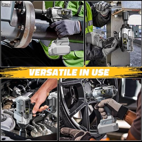 Cerycose Cordless Impact Wrench 1000FT-LBS Compatible with Dewalt Battery, 1/2 inch Brushless Electric 1360N.m Impact Gun Includes LED Work Light, High Torque Impact Driver, Bare Tool Only - size: 1/2inch, style: Fit for DeWalt(1000FT-lbs)