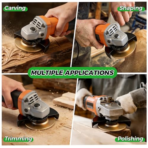 5PCS Wood Carving Disc Set for 4 and 4 1/2 Angle Grinders, Grinding Wheel Shaping Disc with 7/8"-5/8" Arbor for Wood Carving,Tree Stump Cutting, DIY Woodworking & Wood Sculpting
