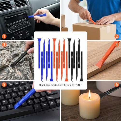 18Pcs Non-Scratch Plastic Scraper Tool, 3 Styles Plastic Scraper for Tight Spaces Multi-Purpose Kitchen Scraper Cleaning Pen for Paint, Stickers Label, Oil Stains, Tight Spaces, Crevices