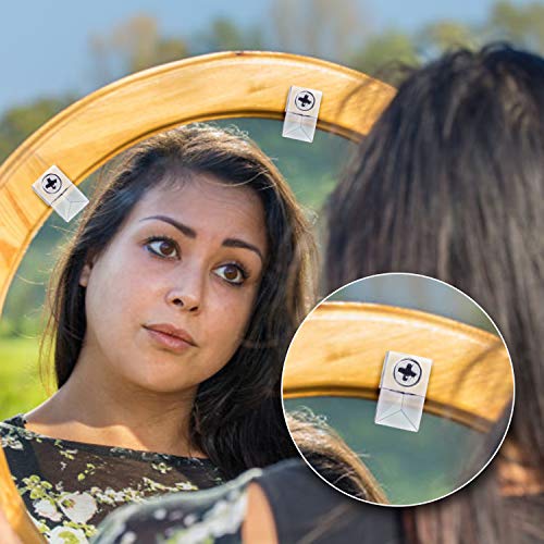Blulu 20 Pack Glass Mirror Holder Clips for Wall Mounting | Glass Mirror Hanging Kit, Offset 0.24 Inch/ 6 mm, Hanging Retainer Fasteners with Screws and Anchors, for Fixing Cabinet Door - style: Classic Style