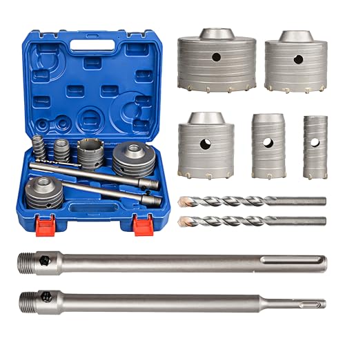 9Pcs Masonry Concrete Hole Saw Kit (30 40 65 80 100 mm) - color: 9Pcs