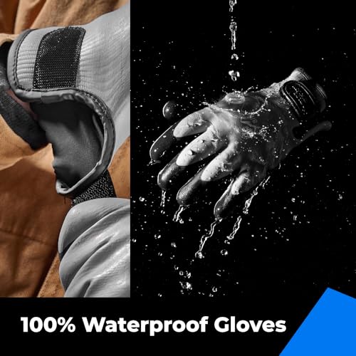 toolant 100% Waterproof Winter Work Gloves, Thermal Insulation with Grip - color: Grey, size: Small (Pack of 1)