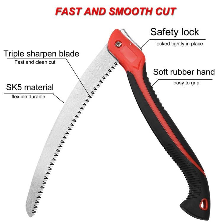 12 Inch Pruning Saw Heavy Duty Folding Saw Camping Saw SK5 Blade - size: 12 Inch