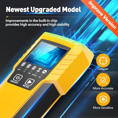Povlen Stud Finder Wall Scanner Detector with Wood Metal AC Wire Detection - color: Black