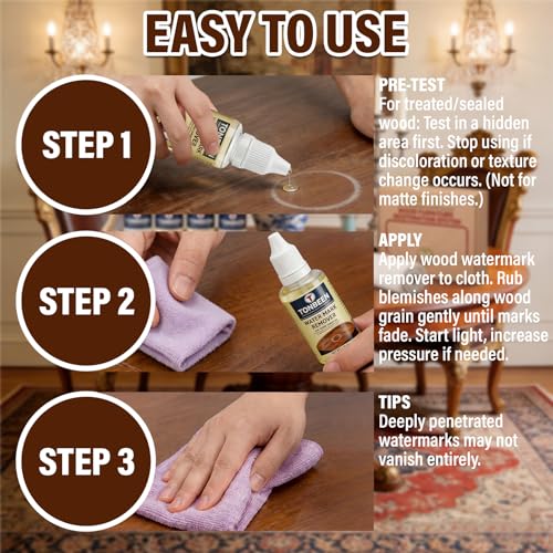 Wood Water Mark Remover, Furniture White Ring & Water Mark Removal Kit, 12PCS Wood Furniture Repair kit with Scratch Removers & Wood Maintenance Oil for Heat Stains, Haze & Blemishes on Finished Wood - size: 27 PACK
