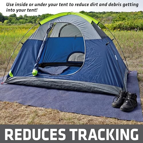 Drymate Tent Carpet Mat, Protective Waterproof Liner Keeps You Warm & Dry, Camping Floor Rug Accessory (60" x 74"), Durable, Lightweight, Soft & Comfortable, Trimmable Material (USA Made) (Charcoal) - size: 5' x 6'2" (Rectangular)