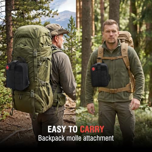 IFAK Trauma First Aid Kit Molle Pouches Emergency Survival Kit for Tactical Car Travel Hiking Camping(Black)