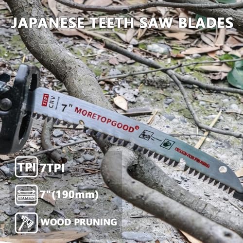 7 Inch Arc Edge Reciprocating Saw Blade with U-Groove Chip Removal Design, 7TPI Japanese Teeth with Arc-Curved Saw Blades for Wood Pruning, Tree Trimming & Wood Cutting, 3‑Pack - size: 7 Inch
