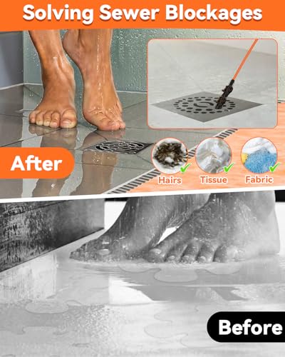 4PCS Hair Clog Remover Tool, 50 Inch Anti-break Metal Drain Snake