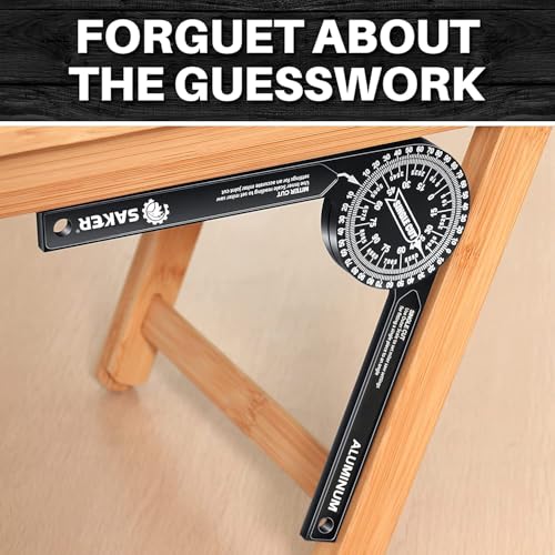 Saker Miter Saw Protractor,7-Inch Aluminum Protractor Angle Finder 2PCS - style: 2 Packs