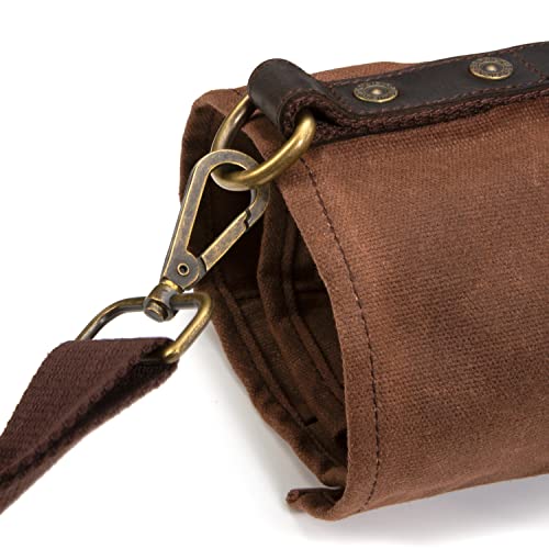 Dickies Chef Knife Roll Bag Portable Organizer and Cutlery Storage Roll, Waxed Canvas and Leather, Medium - size: Medium