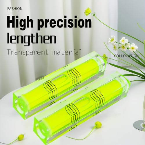 High precision mini level bubble, double line small level bubble, three line flat ball household ruler can be turned 180 degrees (Non-magnetic, 66 * 15 * 15mm（4PCS)) - size: 66*15*15mm（4PCS)