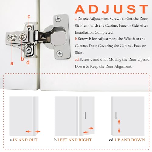 BESTEEL 100 Pack 1/2 inch Overlay Soft Close Cabinet Door Hinges for Kitchen Cabinet Hinge, 100 Degree Opening Angel, Stainless Concealed Kitchen Cabinets Hinge Self Closing with Drilling Tool &Manual - size: 100 PCS