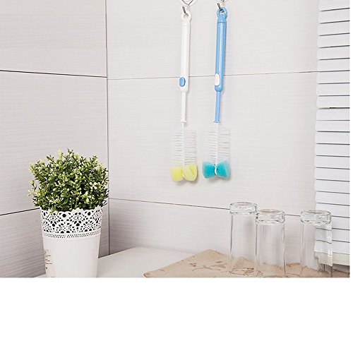2 Pack Long Bottle Cleaning Brush for Long and Narrow Neck Beer, Wine, Kombucha, Bottles,Nalgene, Pitcher, Carafe, Glass Jars, Brewing Bottle Cleaner,Easy to Clean Corner, 15 to18.5 inch