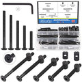 Glarks 120Pcs M6x40/50/60/70/80mm Black Hex Socket Cap Bolt Screws and Barrel Nut Assortment Kit for Crib Baby Bed Cots Furniture