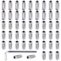 Swpeet 50Pcs 1/4" - 20 x 25mm White Zinc Plated Carbon Steel Carbon Furniture Screw in Nut Threaded Wood Inserts Threaded Inserts Bolt Fastener Connector Hex Socket (1/4" - 20 x 25mm) - size: 1/4" - 20 x 25mm