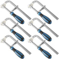 6 Pack 6 Inch Bar Clamps, Heavy Duty F Clamp, Steel Drop Forged Bar Clamps for Woodworking, Metal working, Welding, DIY Carpentry