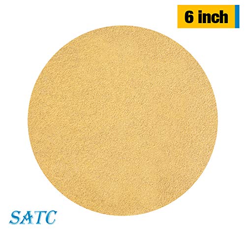 S SATC 100 PCS PSA Sanding Discs 6 Inch Adhesive Backed Sandpaper 80 Grit Sander Attachment for Drill Self Stick Aluminum Oxide Round Automotive Sandpaper with Sticky Back - style: 80 Grit