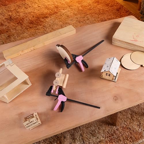 WORKPRO 2-Pack 6" Mini Bar Clamp Set, 50 lbs Load Limit, Pink Ribbon - color: Pink, size: 6" Mini