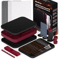 Nicpro Miniature Painting Kit with Wet Palette, Painting Handle & Brushes - color: Red & Black