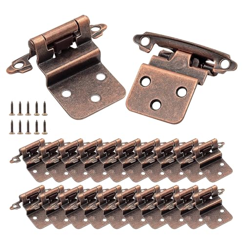 50 Pack (25 Pairs) 3/8 Inch Inset Hinges Oil Rubbed Bronze Self Close - color: Oil Rubbed Bronze, size: 50 Pack (25 Pairs)