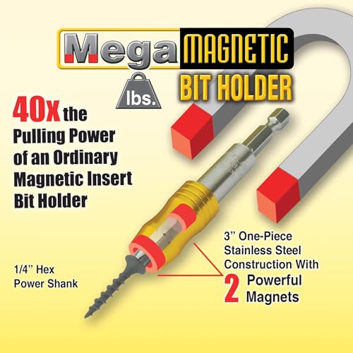 IVY Classic 45834-3 Mega-Magnetic 1/4 x 3" Bit Holder, Impact Plus, 3-Pack - size: 3" Bit Holder, 3-Pack