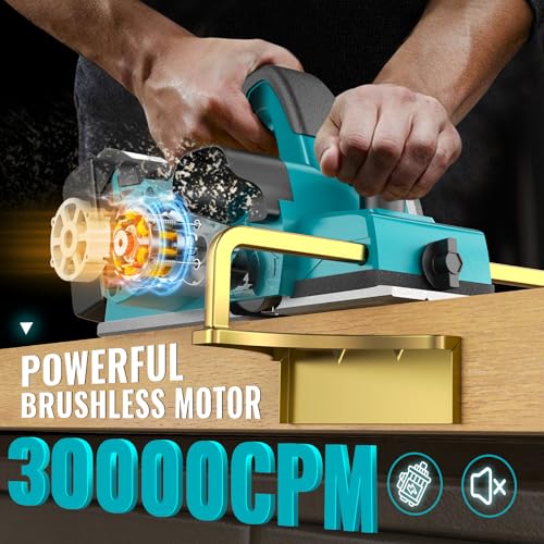 MtiolHig Cordless Planer Compatible with Makita 18V Battery,Tool Only - color: Blue