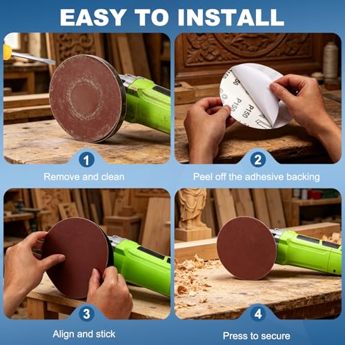 20 Pack 6 Inch PSA Sanding Discs 240 Grit Aluminum Oxide Red - size: 240 grit