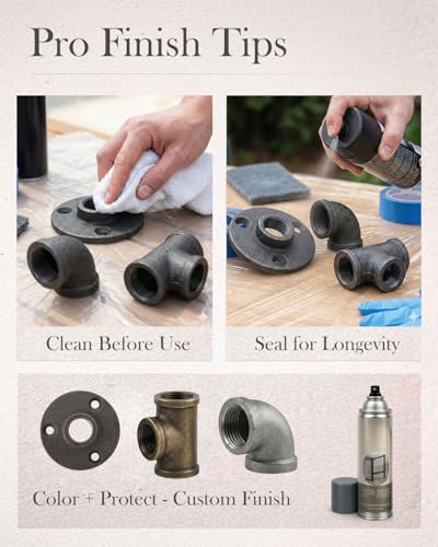 30 Pack 1/2 Inch Cast Iron Pipe Fittings with Elbows Tees Flanges - size: 1/2 Inch