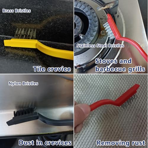 CRAFNEW 11Pcs Crevice Cleaning Brush Set, Hard Bristle Gap Cleaner Brushes