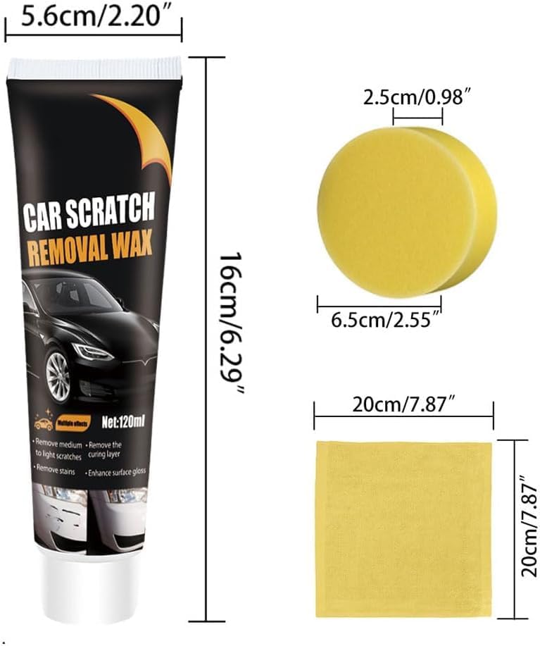 Scratch Repair Wax for Car, 2025 Upgrade Car Scratch Repair Paste Polishing Wax, Premium Car Scratch Remover Kit with Wipe & Sponge for Vehicles for Scratches