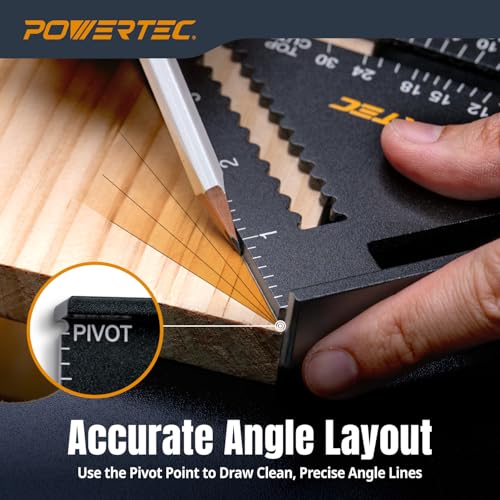 POWERTEC 7" Aluminum Rafter Square, Speed Framing Square (72322) - style: 7" Rafter Square