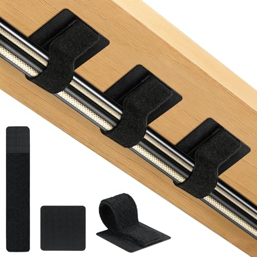 Cable Management Under Desk Detachable Cable Straps, Black, 20 Pack - color: Black