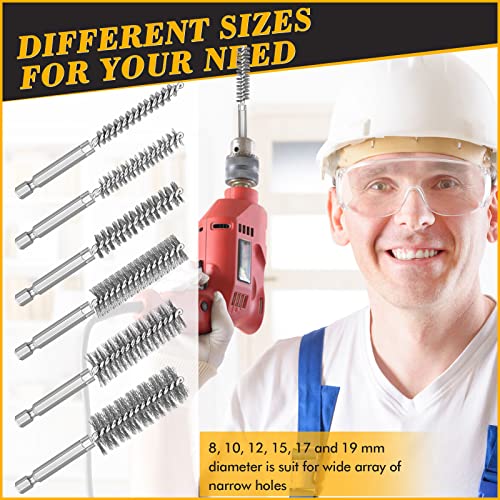 24 Pieces Bore Brush for Drill Wire Bore Brush Set Wire Cleaning Set Stainless Steel Cleaning for Power Drill Impact Driver (Stainless Steel) - style: Stainless Steel