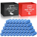 Suzile 200 Pcs Disposable Shoe Covers with 2 Pcs Box Open House Supplies Foldable Booties Shoe Covers Holder Storage Bin for House Indoor Guest Supplies, 10 x 10 x 8 Inch(Black, Red, Blue) - color: Black, Red, Blue
